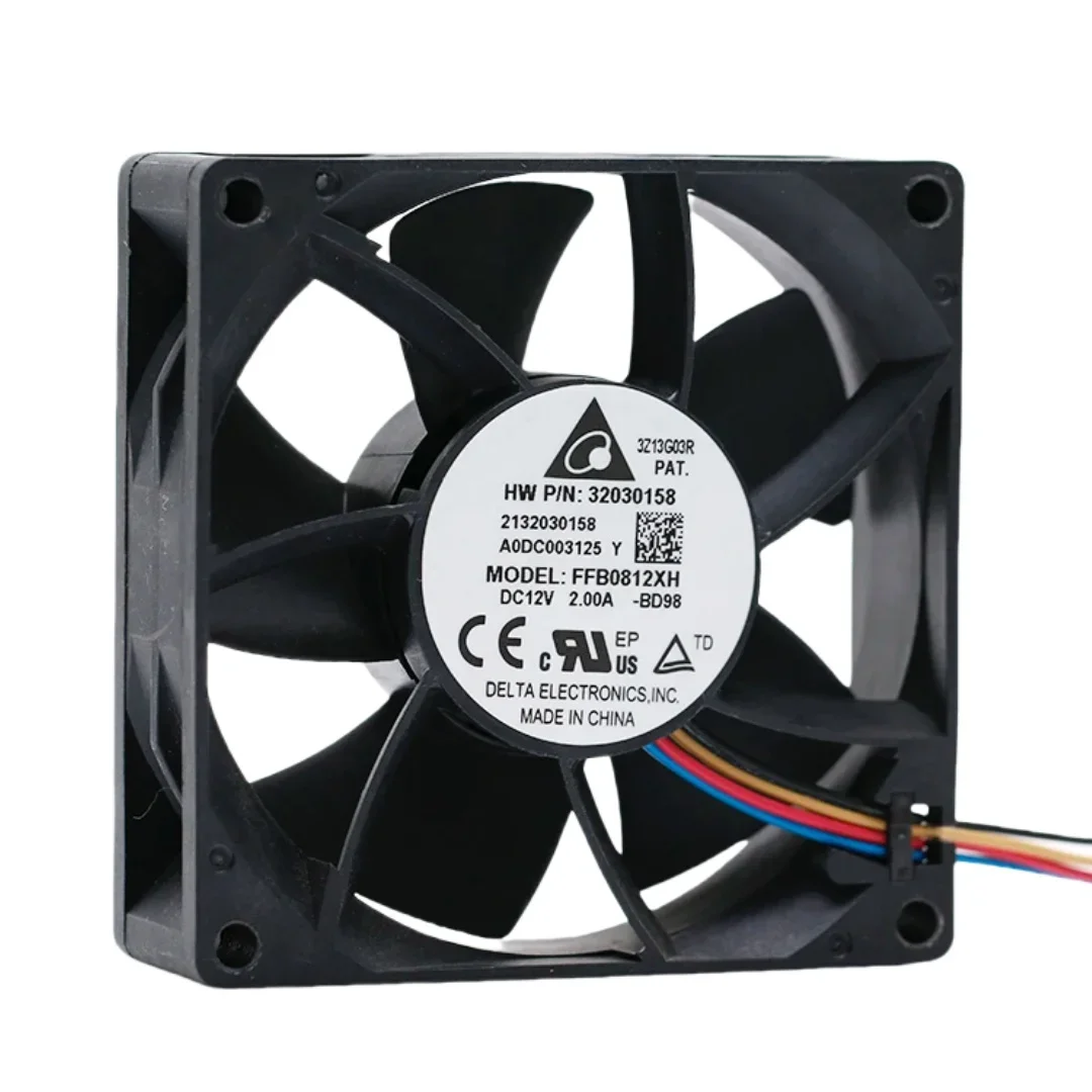 FFB0812XH 80mm Fan 12V 2.0A 9000RPM 92.7CFM High Speed Axial Cooling Fan 80x80x25mm 8025 Forced Pressure Fan Server Industrial