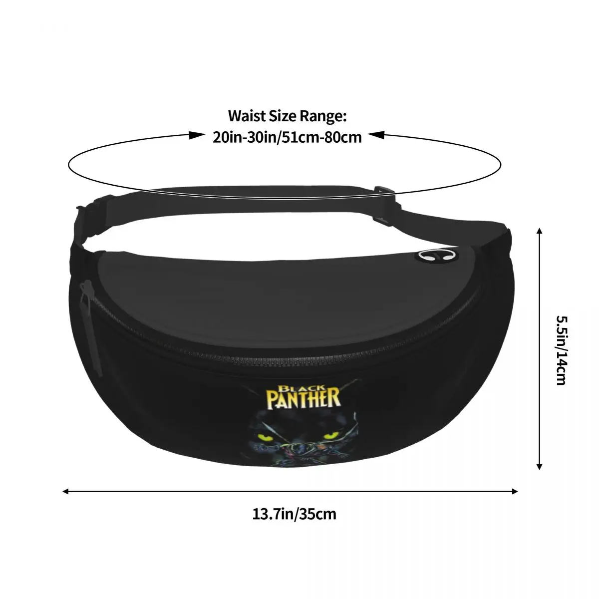 Custom Black Panther Comic Superhero Fanny Pack Women Men Crossbody Waist Bag for Travel Cycling Phone Money Pouch