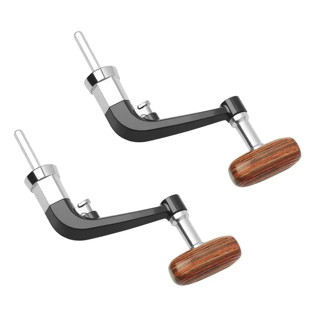 عجلة صيد معدنية معززة بغلاف عالي القوة من الخشب الصلب مقبض ذراع هزاز قابل للطي 90 ° اضغط على زر قارب المحيط #1