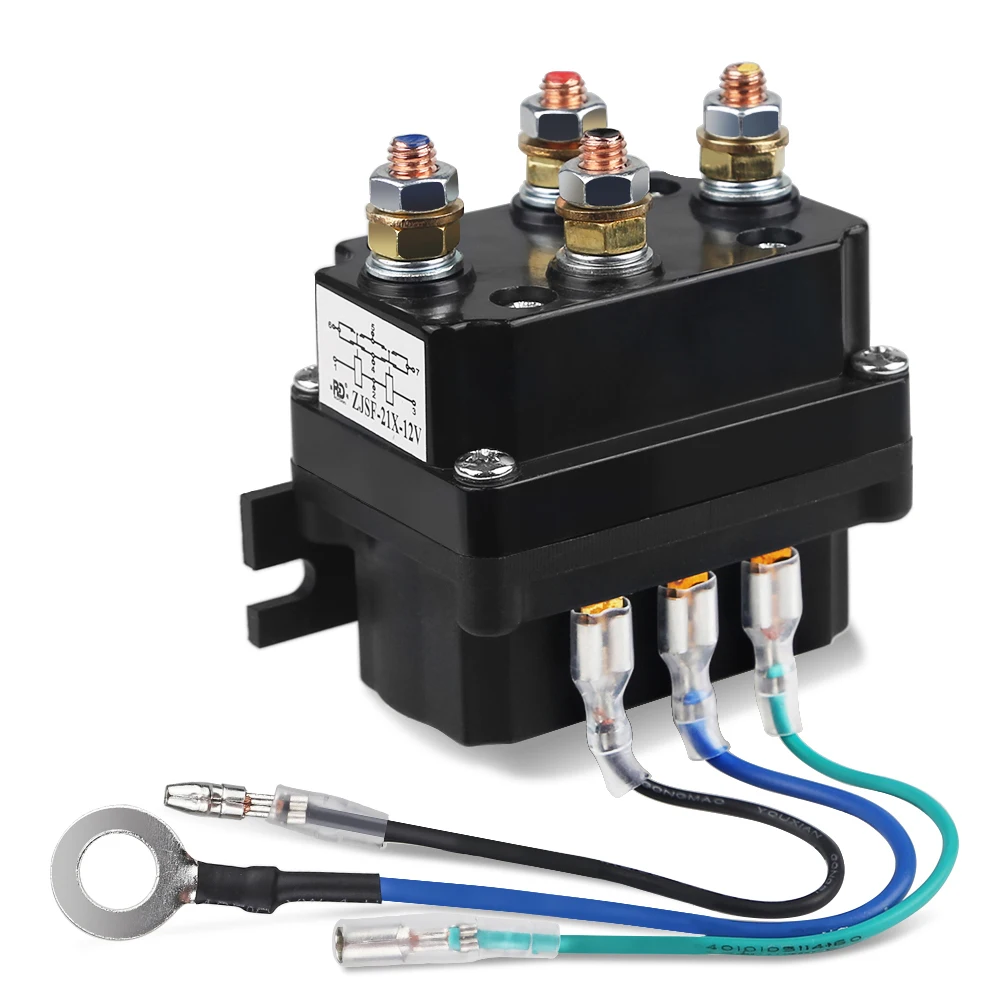 Universal 12V 24V Solenoid Relay Contactor Winch Rocker Switch Thumb 250A Combination Kit For ATV/UTV 4WD 4x4 Winches