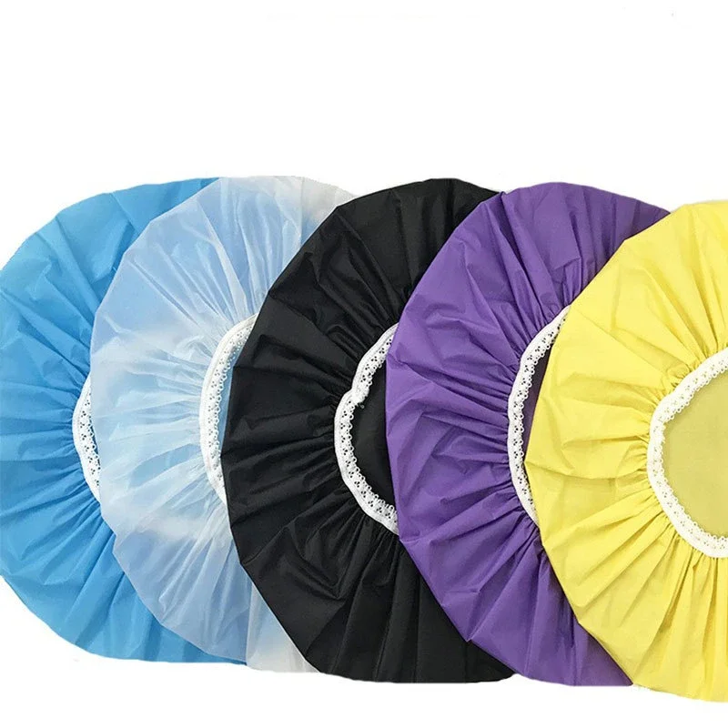 Economic Reusable Shower Caps Reusable Shower Cap Long Thick Hair Waterproof Washable Soft Bathing Caps Shower Hair Cover