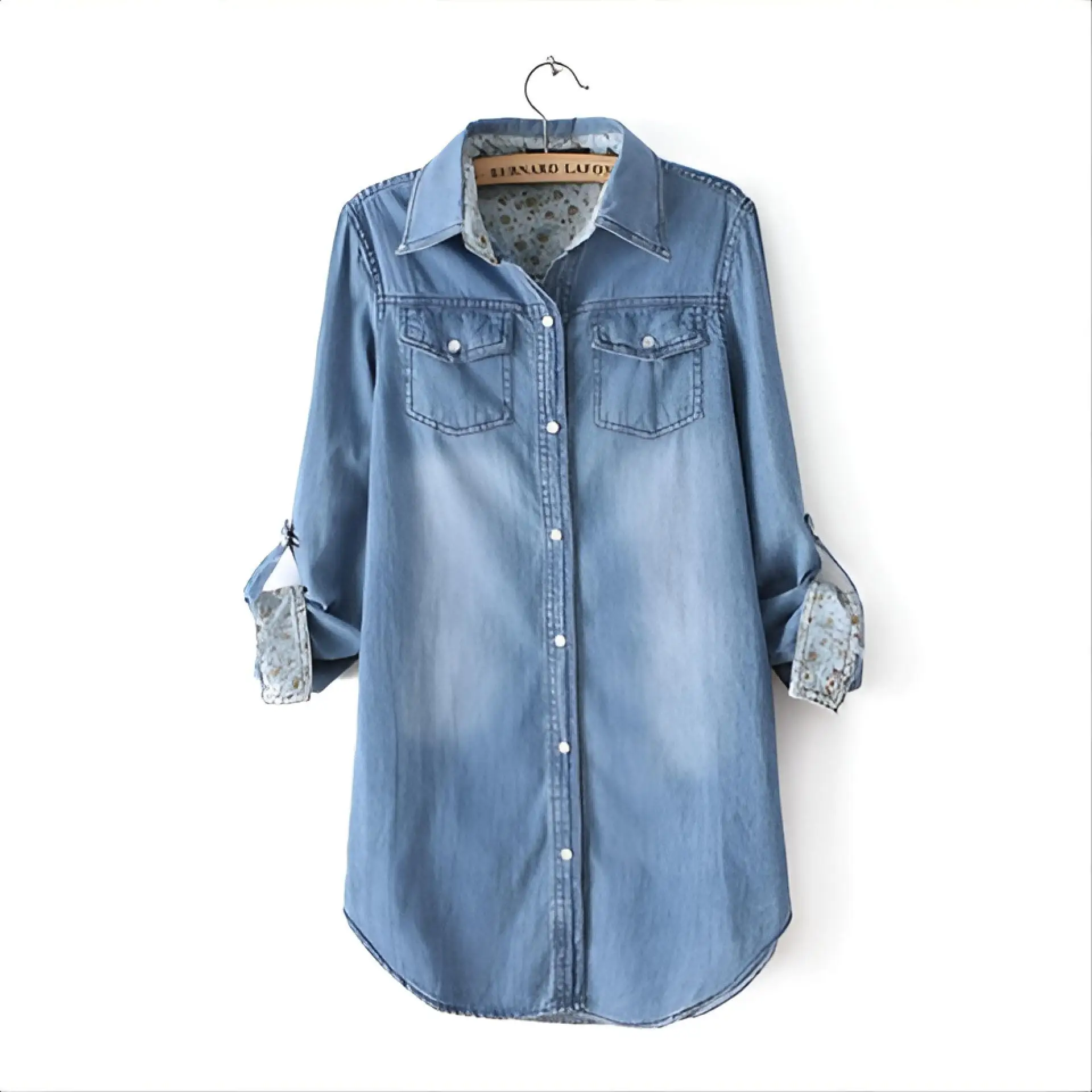 

Denim Coat Oversize Womens Spring Chambray Cropped Patchwork Outcoats Sweet Urban Chic Kpop Sashes Young Raw-Edges Fitted Jacket