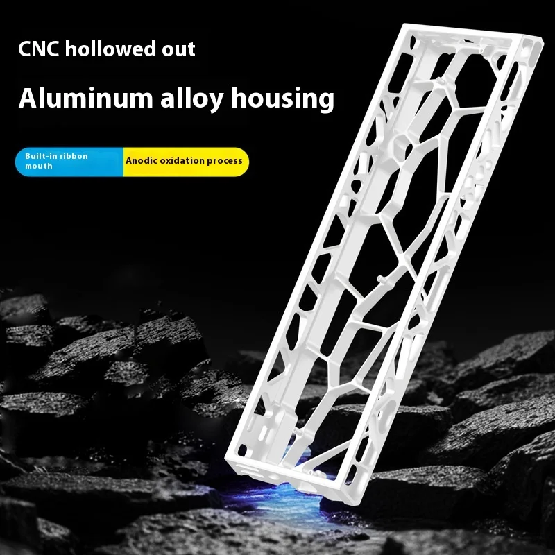 

Holy6 Mechanical Keyboard Hollow Out Aluminum Case Mad Magnetic Axis Wooting6 He+ Shell Gh/Ace68 for Office and School Supplies