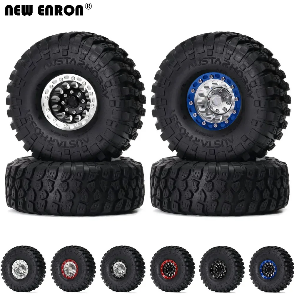 

NEW ENRON 4PCS 1.9" Metal Beadlock Wheel Rim & 120mm Tire for RC Crawler 1/10 Traxxas TRX4 Tamiya CC01 RC4WD AXIAL D90 SCX10 TF2