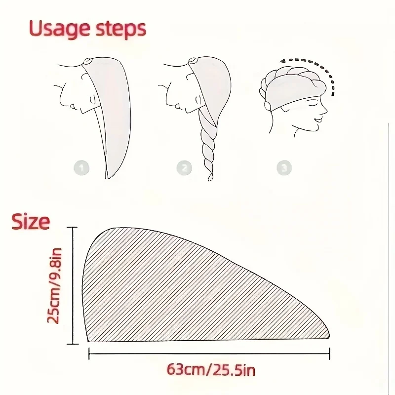 Gorro para el cabello seco para mujer, absorbente, grueso, suave, ligero, de secado rápido, multiusos como pañuelo para la cabeza, 2 uds.