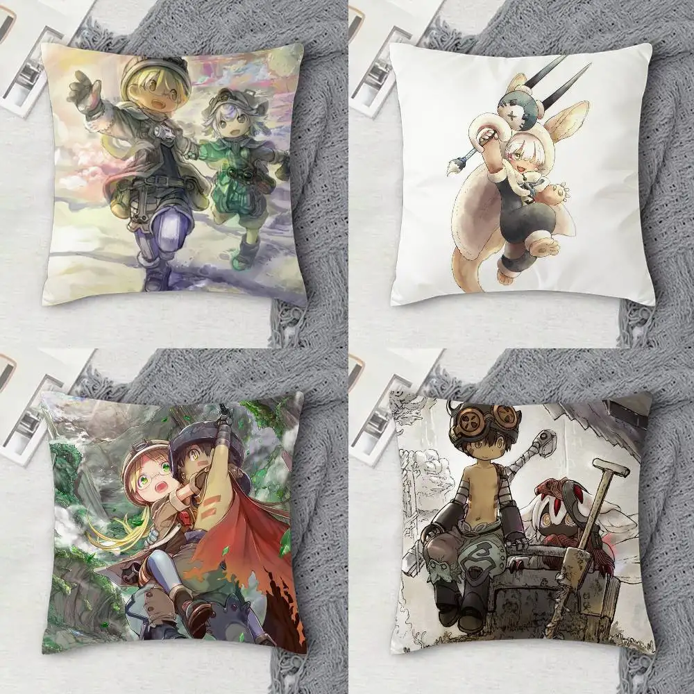 

M-Made in abyss Double-sided Printed Square Decorative Cushion Cover for Sofa Living Room Home Decor
