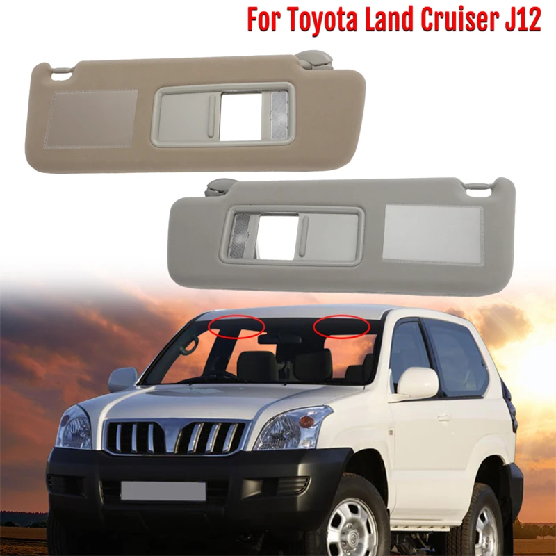 Dla Toyota Land Cruiser J12 2002-2009 2003 74310-6A020 Osłona przeciwsłoneczna z lampą Szara lewa prawa strona Osłona przeciwsłoneczna Osłona