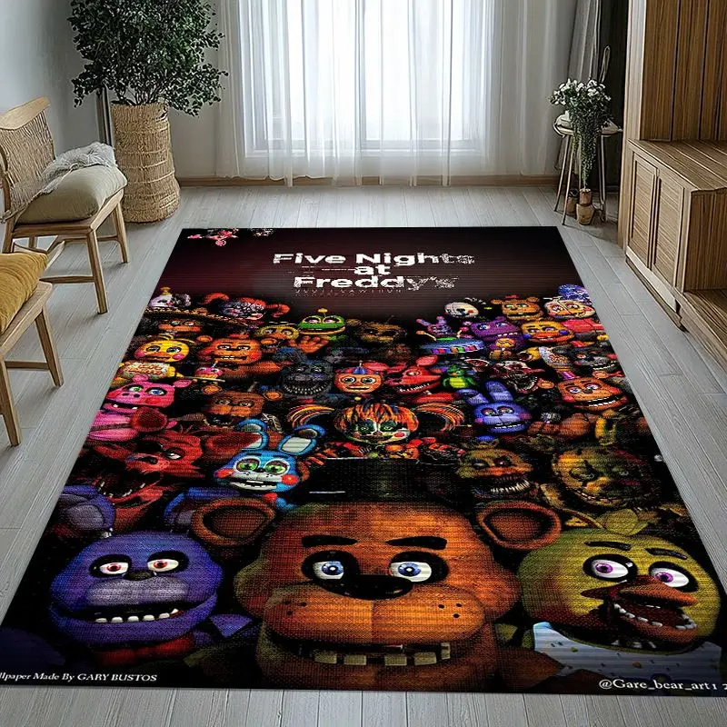 Horror Game F-FNAF Fazbear Soft Non-Slip Large Area Rug for Living Room,Bedroom Playroom Carpet Mat for Sofa,Home Decor Gift