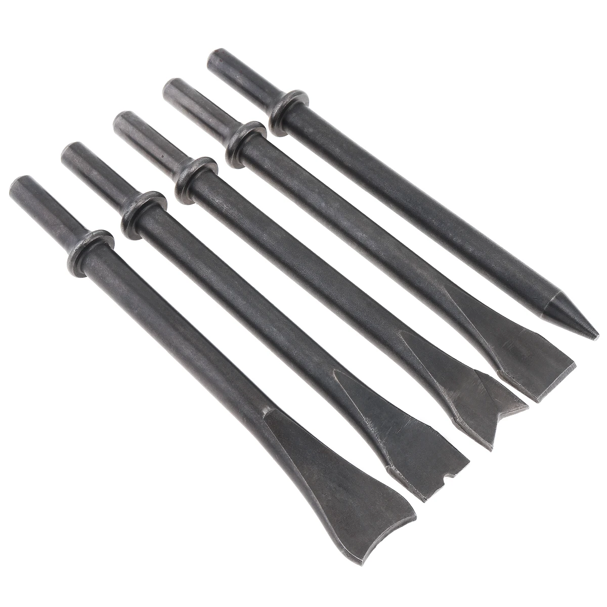 Air Chisel Head Hard 120-460mm 45# Steel Solid Air Shovel Head Air Impact Hammer Bit Kit Pneumatic Tool for Cutting/Rust Removal