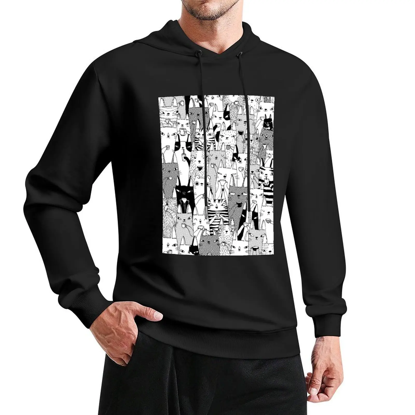 

Morning cats Pullover Hoodie mens clothes men's sweat-shirt designer hoodies