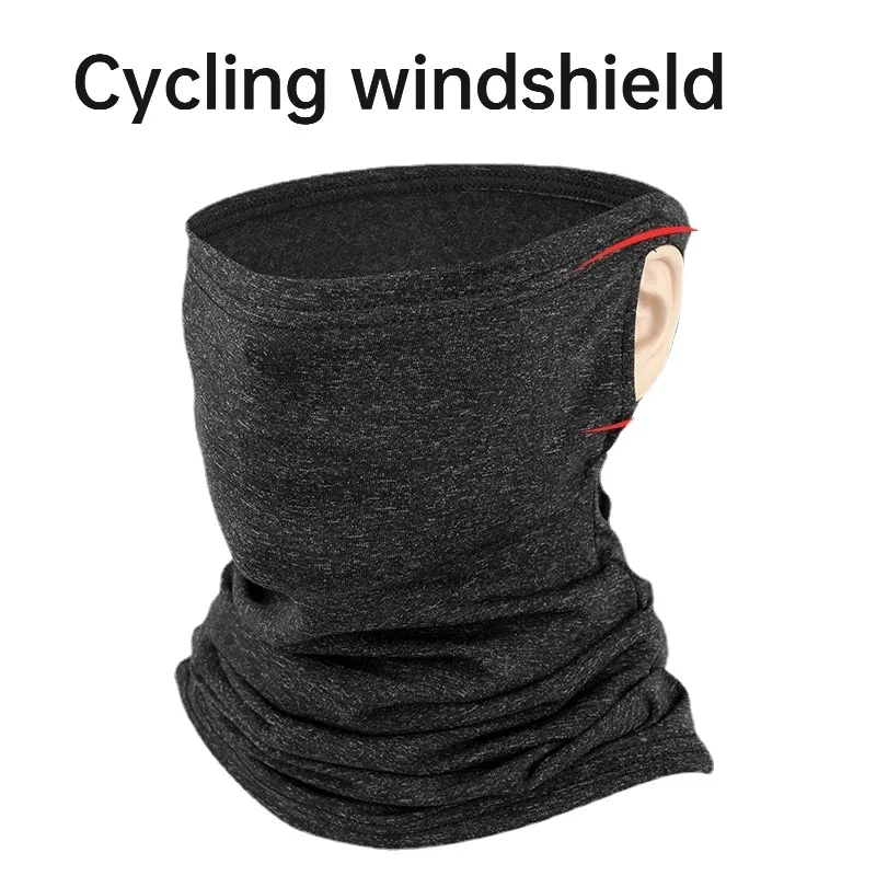 Riding mask with velvet padded autumn and winter riding mask equipped with padded warm mask hanging ear scarf fleece cold mask