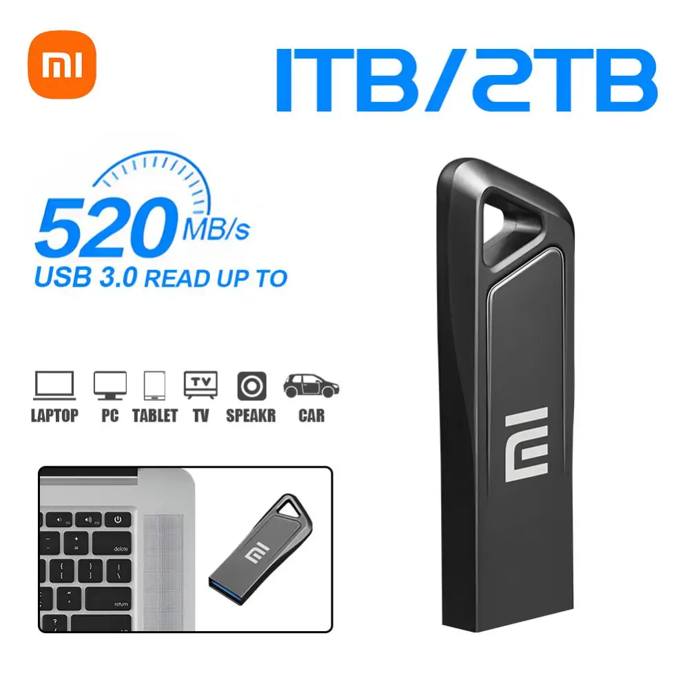 Xiaomi Usb 2Tb 3.2 Metalen Pen Drive Sleutel 1Tb Type C Hoge Snelheid Pendrive Overdracht Opslag Waterdichte Usb Flash Drive Memory Stick