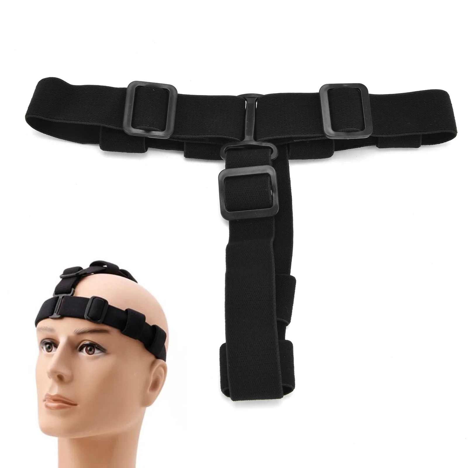 Headlamp Strap Headlight Band Flashlight Head Strap Flashlight Mounting Strap Flashlight Holder LED Compatible Black