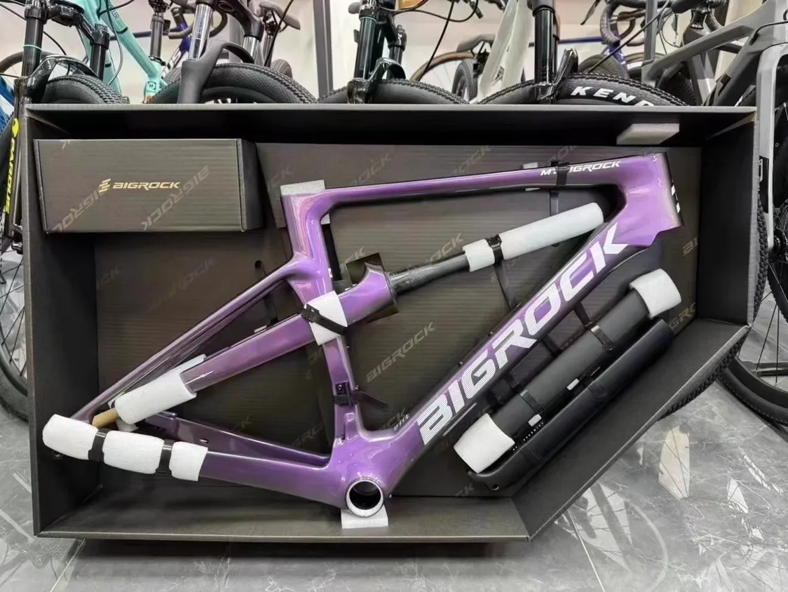 

BigRock New windbreaker frame aerodynamic frame carbon fiber disc brake road bike complete frame with two seat tubes