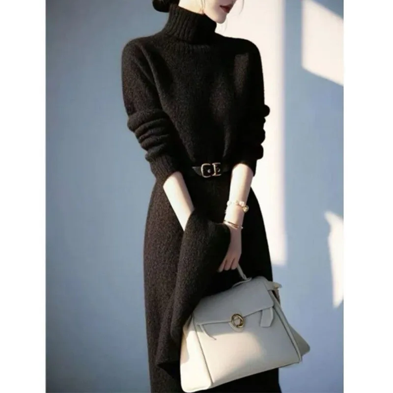 Side profile showing layering over turtleneck