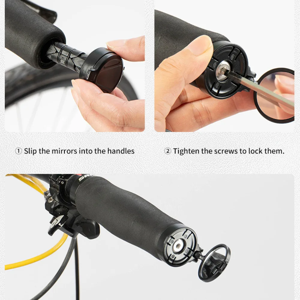 Adjustable Bike Handlebar Rearview Mirror Acrylic Convex Lens Safety Reflective Mirror For Mountain Road Cycling Tool