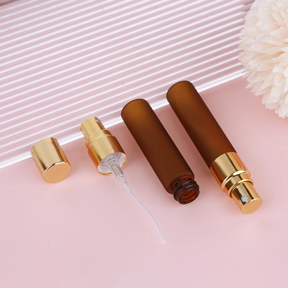 

50/100Pcs 5ml Premium Amber Frosted Glass Spray Bottle Luxury Perfume Atomizer Reusable Refillable