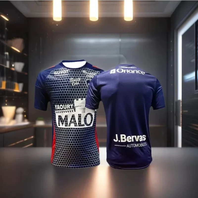 

24/25 Brest Short Sleeved T-Shirt French Men's and Women's Oversized Sports Shirt Children's Loose Training Football Jersey
