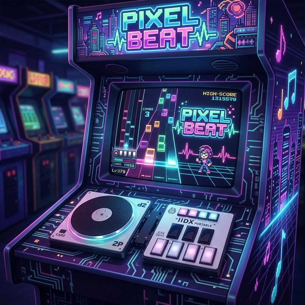 

Складной портативный контроллер Beatmania IIDX Gen 3 - геймпад в аркадном стиле для ритм-игр с механическими кнопками