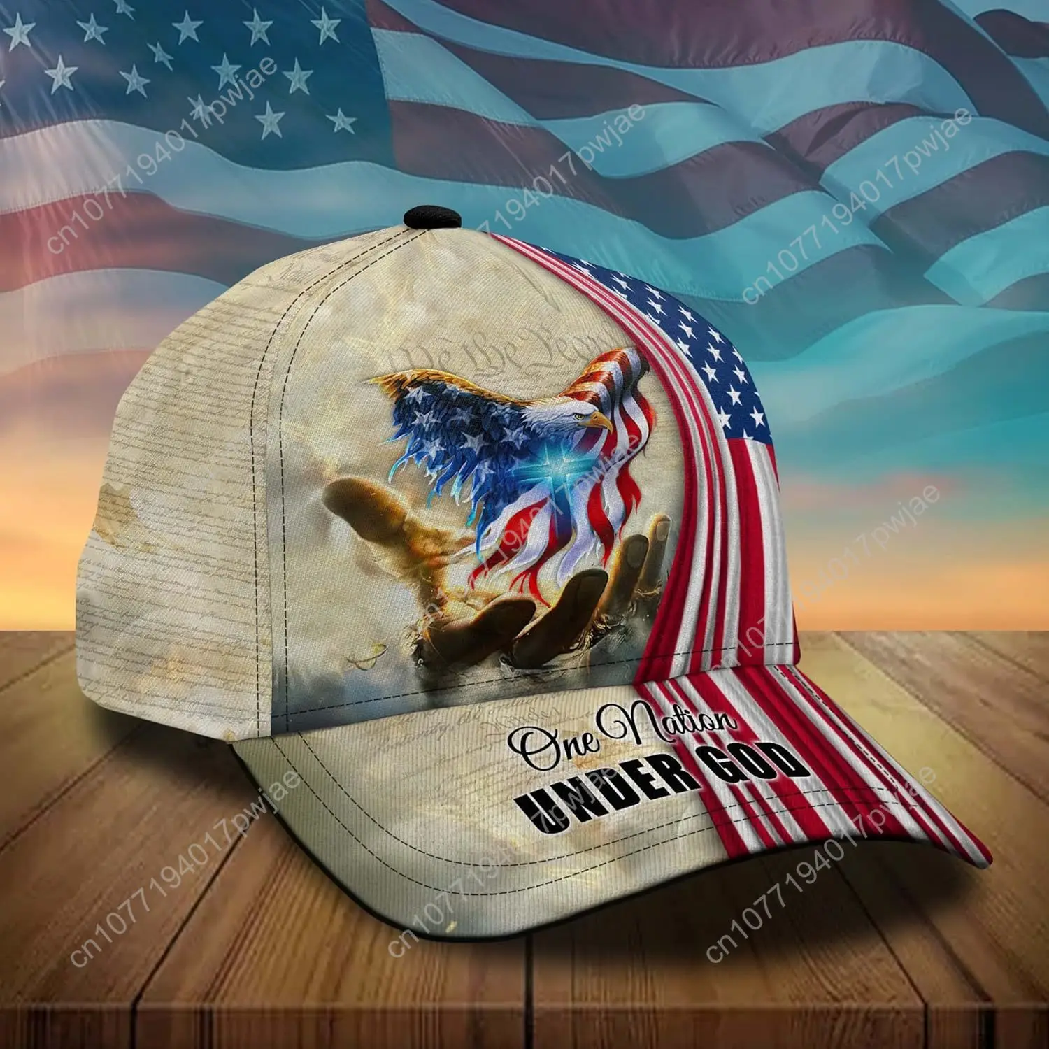 CleveFit 3D-geprint, One Nation Under God-baseballpet, American Eagle-hoed voor Amerikaanse patriots, unieke designhoed