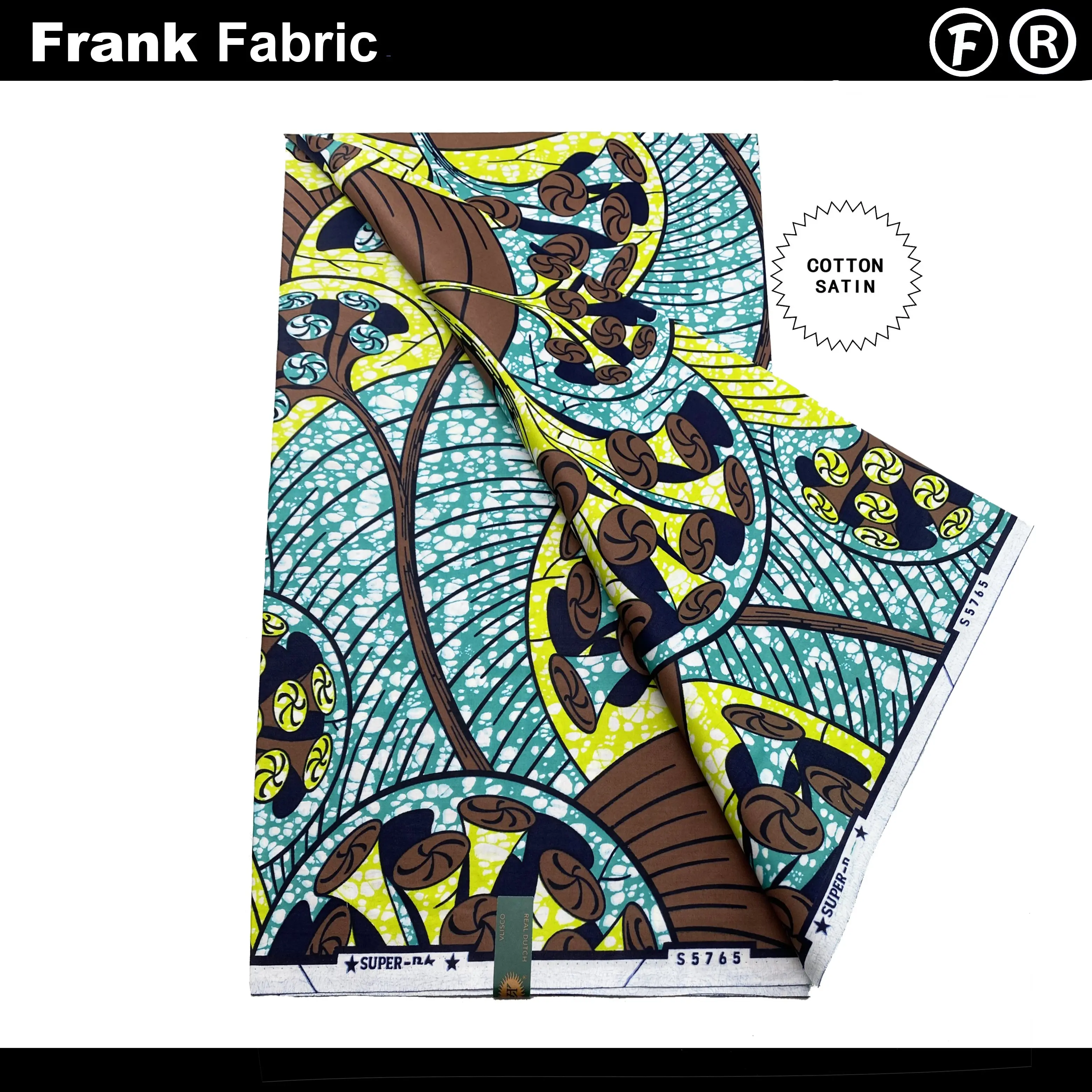 

100%Genuine Super Dutch Ankara Fabric Original Authentic Hollandais African Wax Print Fabric For Sewing With QR Code VLS0907.011