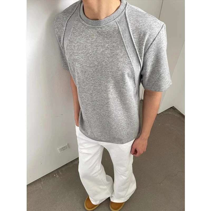 

Summer Short Sleeved T-shirt Men Fashion White Casual T Shirt Men Streetwear Korean Loose Gray T Shirt Mens Top Large Size 4XL