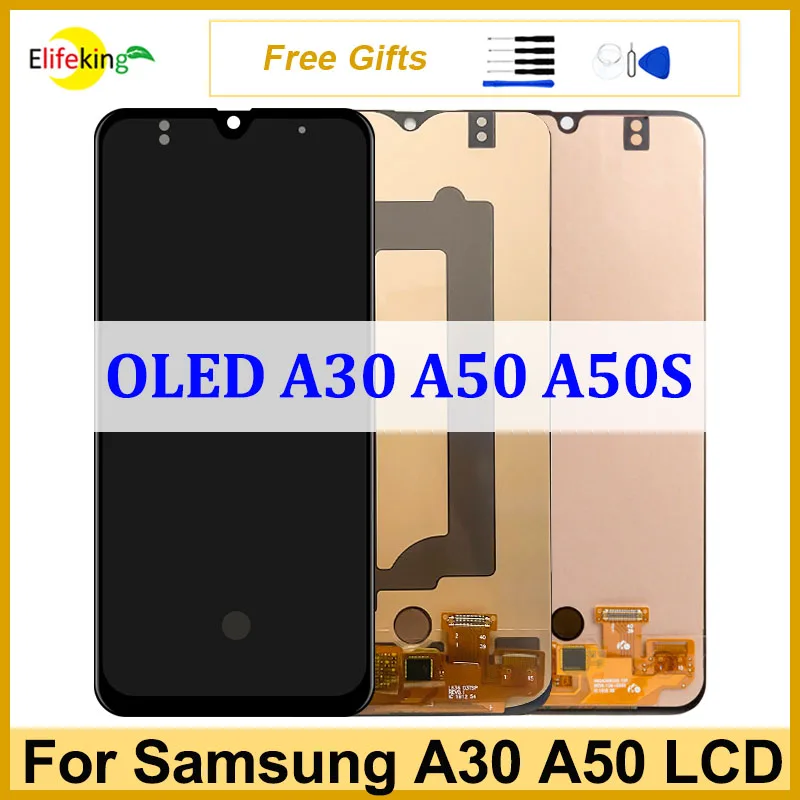 

6.4'' OLED For Samsung Galaxy A30 A50 A50S LCD LDisplay Touch Screen A305/DS A505FN A507FN Digitizer Assembly Replace With Frame