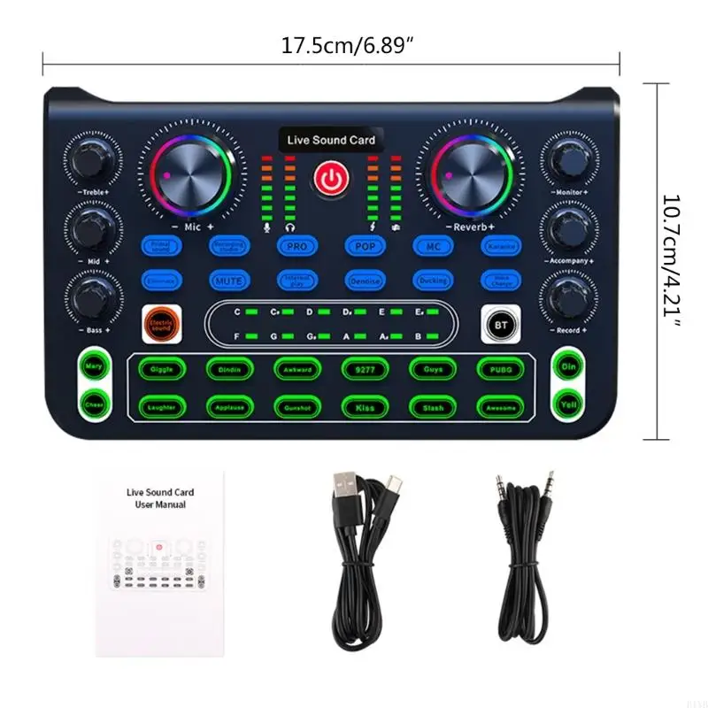 E1YB Professional Live Sound Card Board Sound Sound Board Effects Lighting Effects