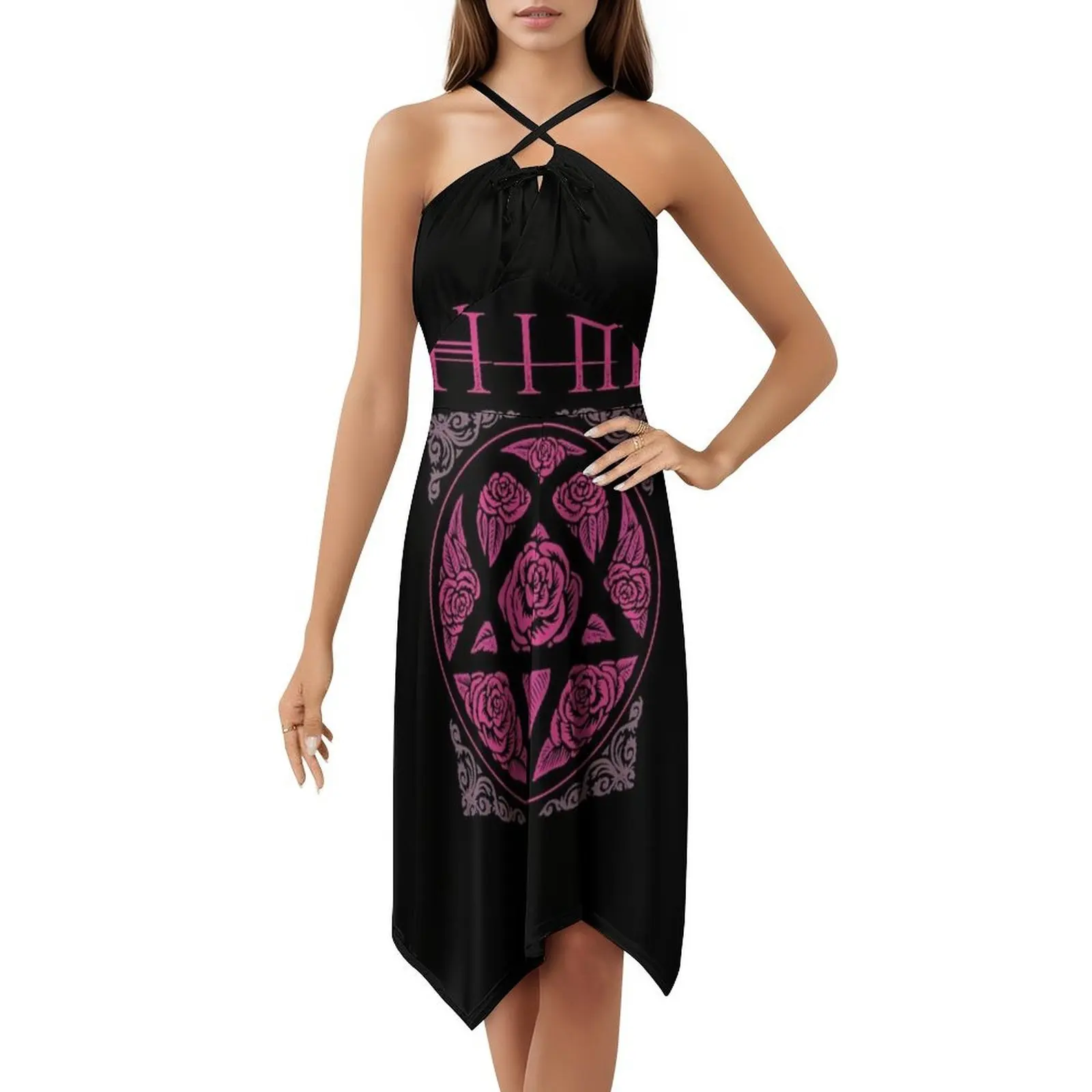 صورة جرافيك فنية على شكل قلب فستان مثير للإجازات للنساء على الشاطئ وحفلات أعياد الميلاد فستان قصير صورة جرافيك فنية على شكل قلب