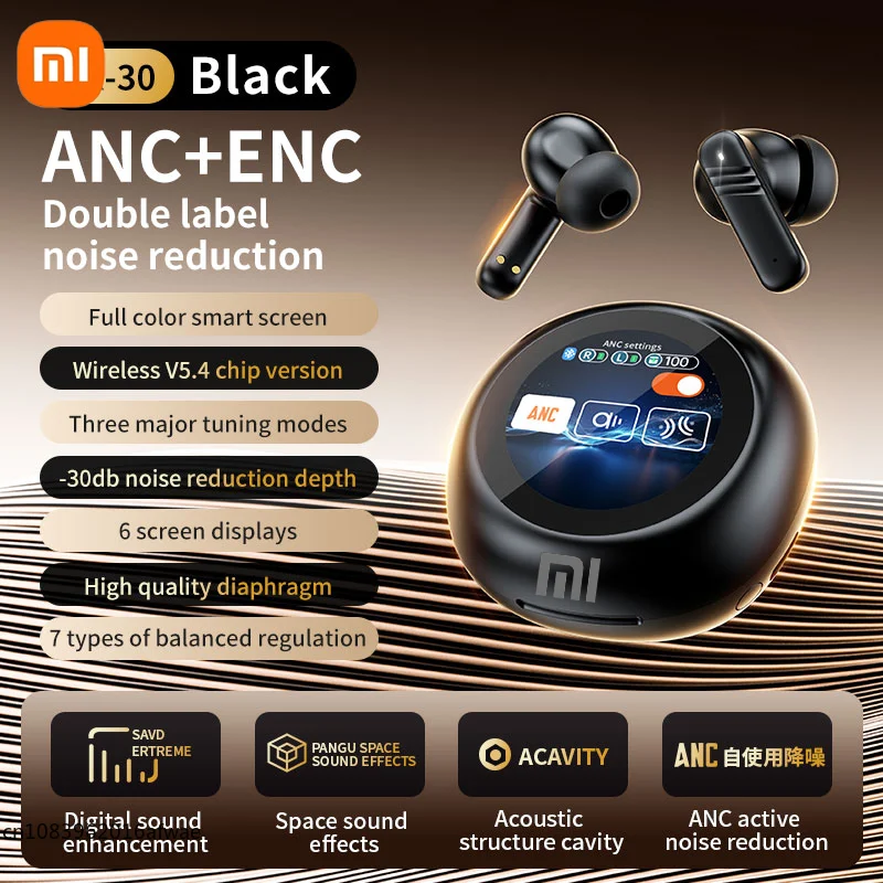 

Xiaomi LX-30 Round Screen Earphones Bluetooth 5.4 Movement ANC+ENC Noise Reduction Wireless Bluetooth Ear Screen Headset