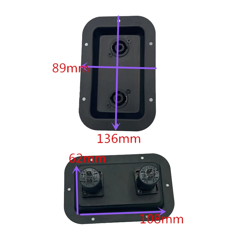 1 stücke platte Steckdose Anschluss dose Clip Gitarre Dual groß für pa Lautsprecher Schränke Buchse Anschluss dose Clip Zubehör