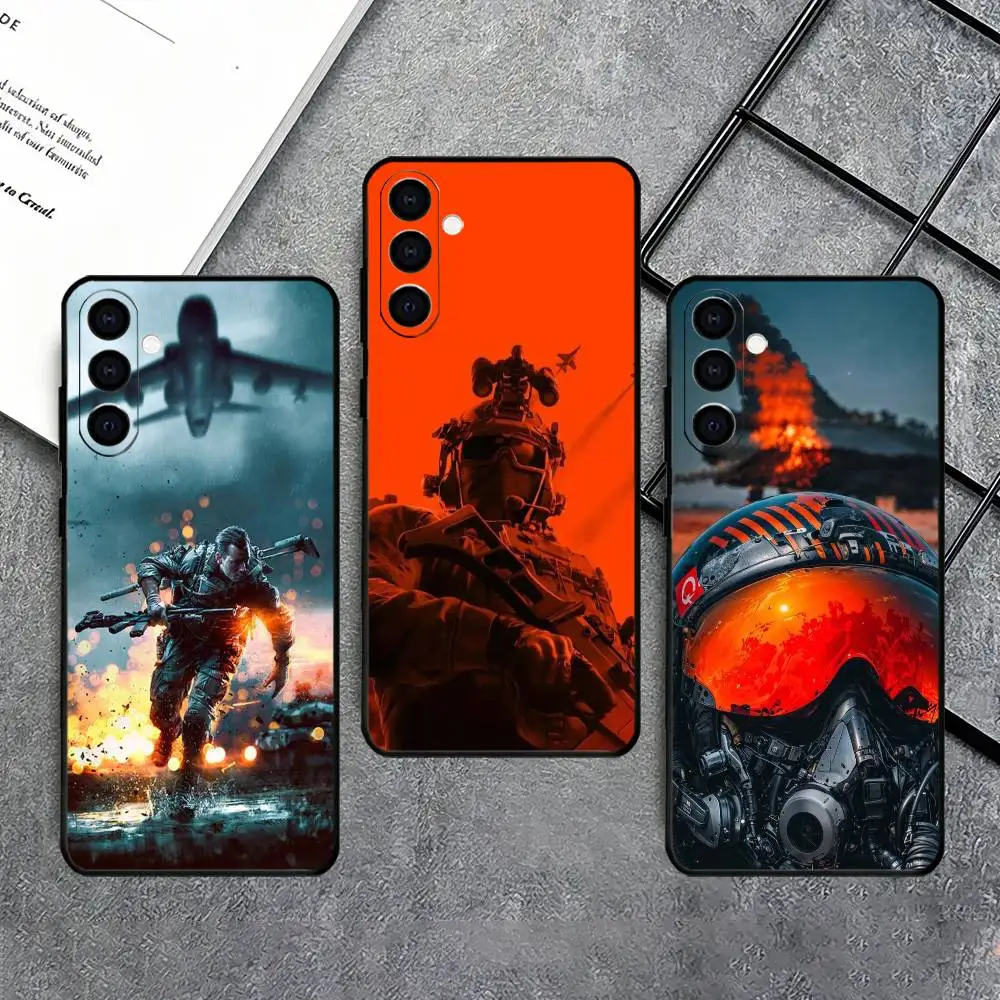 B-BattlefieldS 6 shooting Phone Case Black Silicone Soft For Samsung Galaxy A73,A72,A71,A70,A53,A52,A51