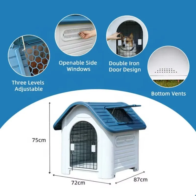 jaulas para perros 2025 New Luxury Large Dog House Outdoor Indoor Windproof Waterproof Insulated Soundproof Thermal Puppy Shelte