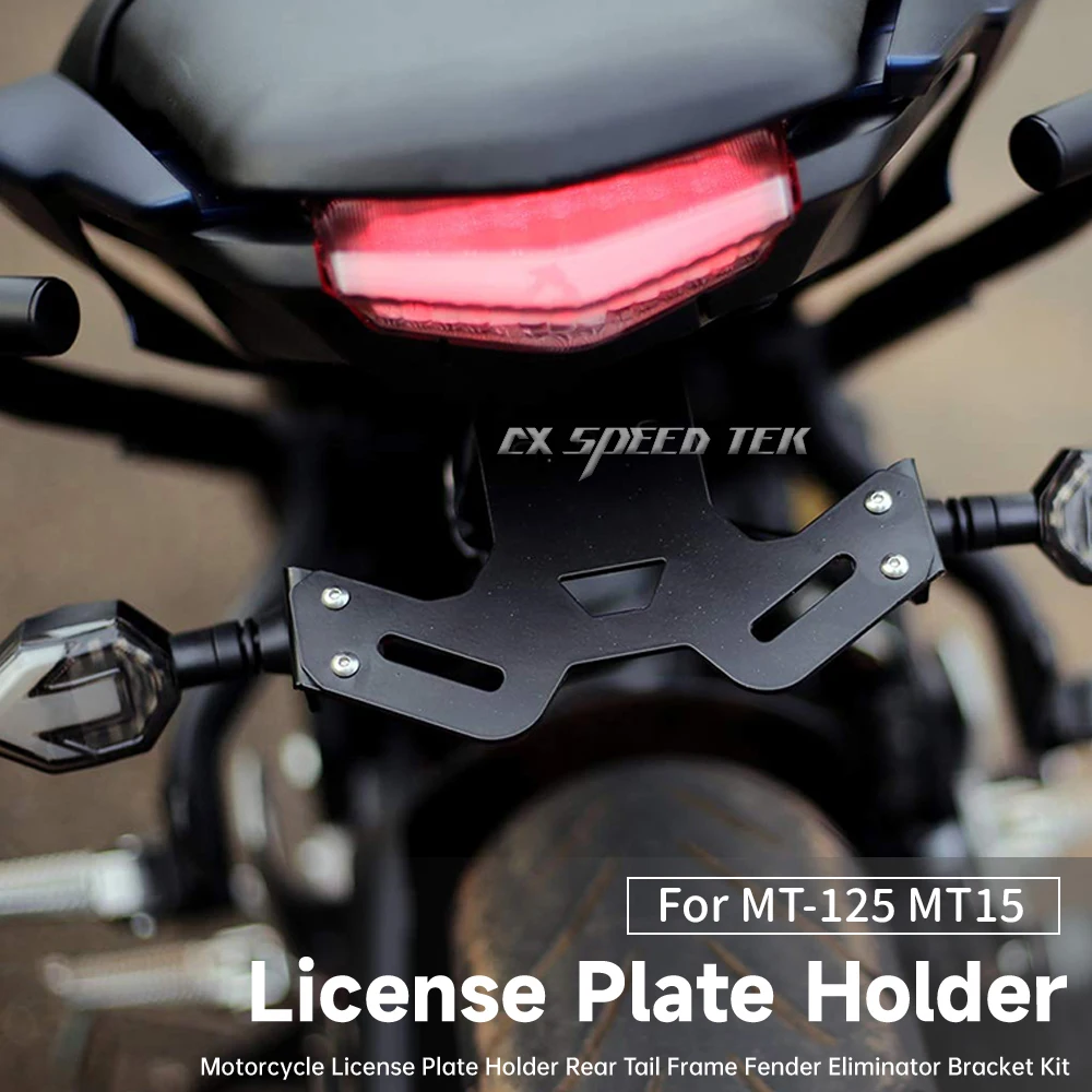 

MK For YAMAHA MT15 MT125 Motorcycle Accessories License Plate Frame Tail Frame Holder Bracket LED Light MT 125 15 2018-2022