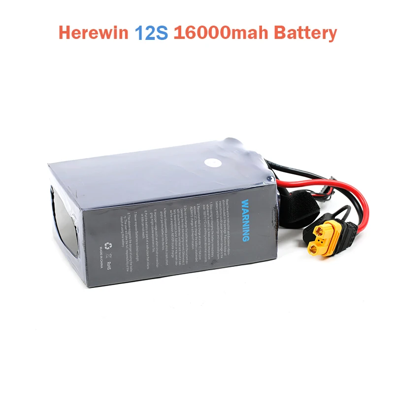 Original Herewin 16000mah 12S/14S 44.4V/51.8V 20C Rechargeable Flying Lithium Battery Pack for RC Model