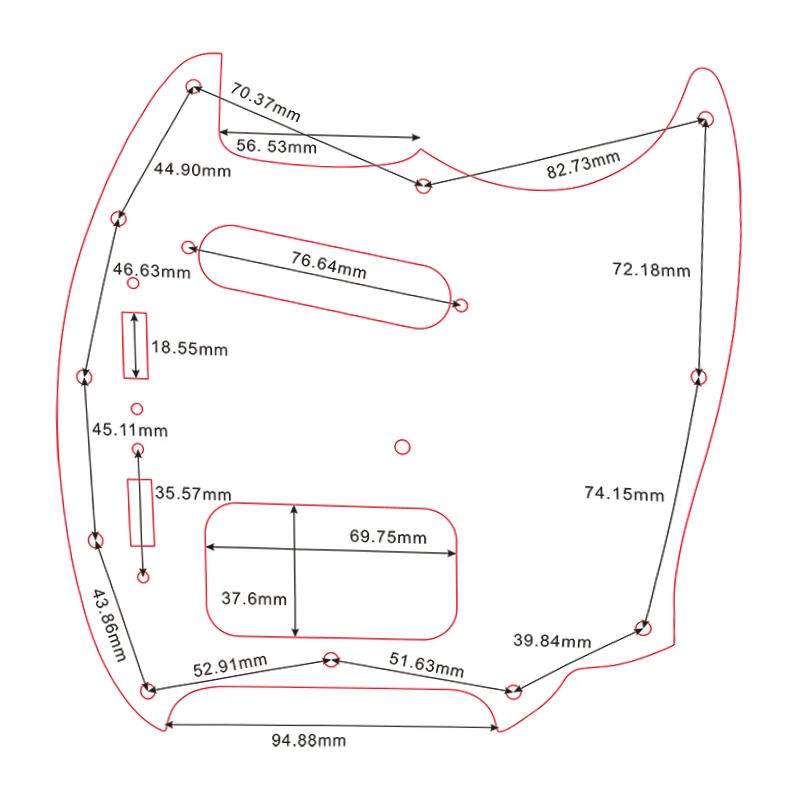 Feiman Custom Guitar Parts For USA Fender Mustang SH Guitar Pickguard With Single And Humbucker Pickups Multicolor Options