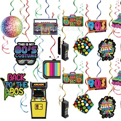80s 90s Party Decorations Retro 1980s 1990s Hip Hop Party Hanging Swirls Ceiling Decor for Adults Back to The 80s 90sParty