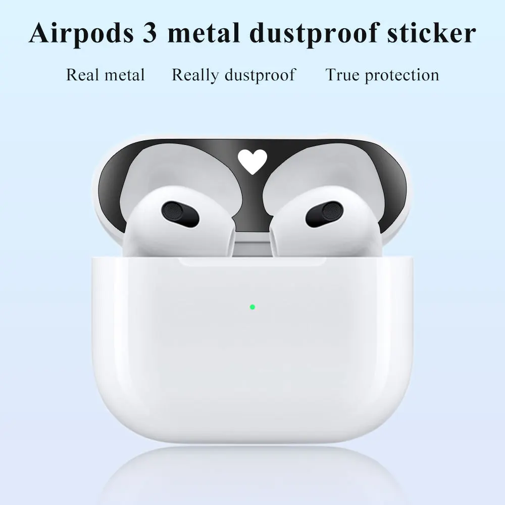 Dust Guard Metal Sticker Protection Film Dust-Proof Ultra Slim Inner Cover Pattern Case Anti-Scratches Cover for AirPods 3 Box