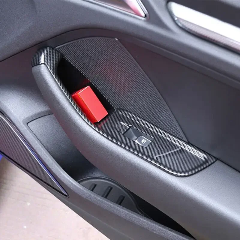 Carbon Fiber Color Car Window Glass Lifting Frame Decoration Sticker for Audi A3 8V 2014 2015 2016 2017 2018 2019 Accessories