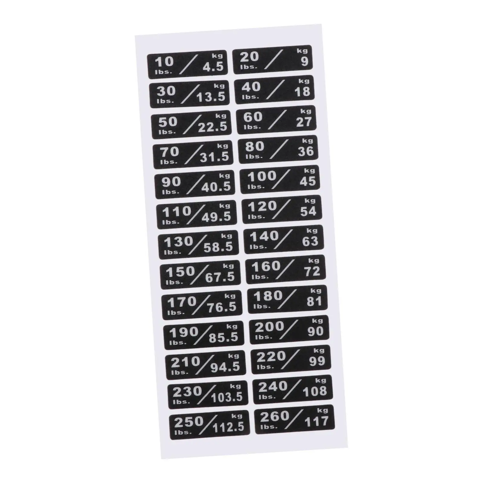 Fitness Equipment Weight Identification Black Number Stickers Workout Machine Attachments for Indoor Exercise Routine