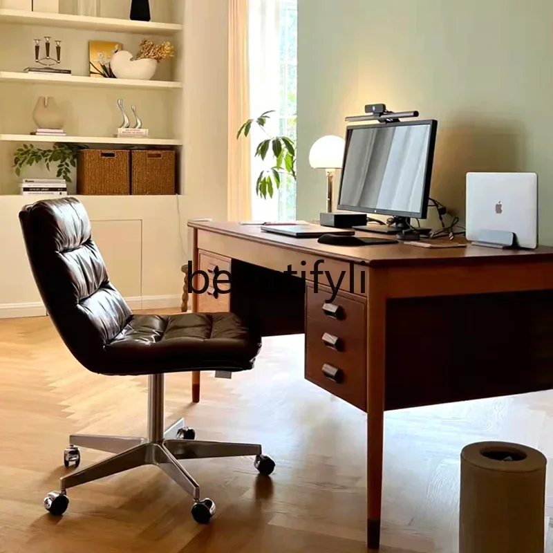 TTT  Medieval solid wood desk retro writing desk Nordic simple multi-functional desk