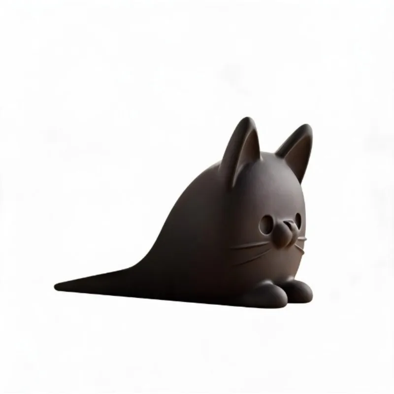 Cute Cat Door Stopper, 3D Printed Non‑Slip Door Wedge Holder, Decorative Door Stop for Bedroom Use