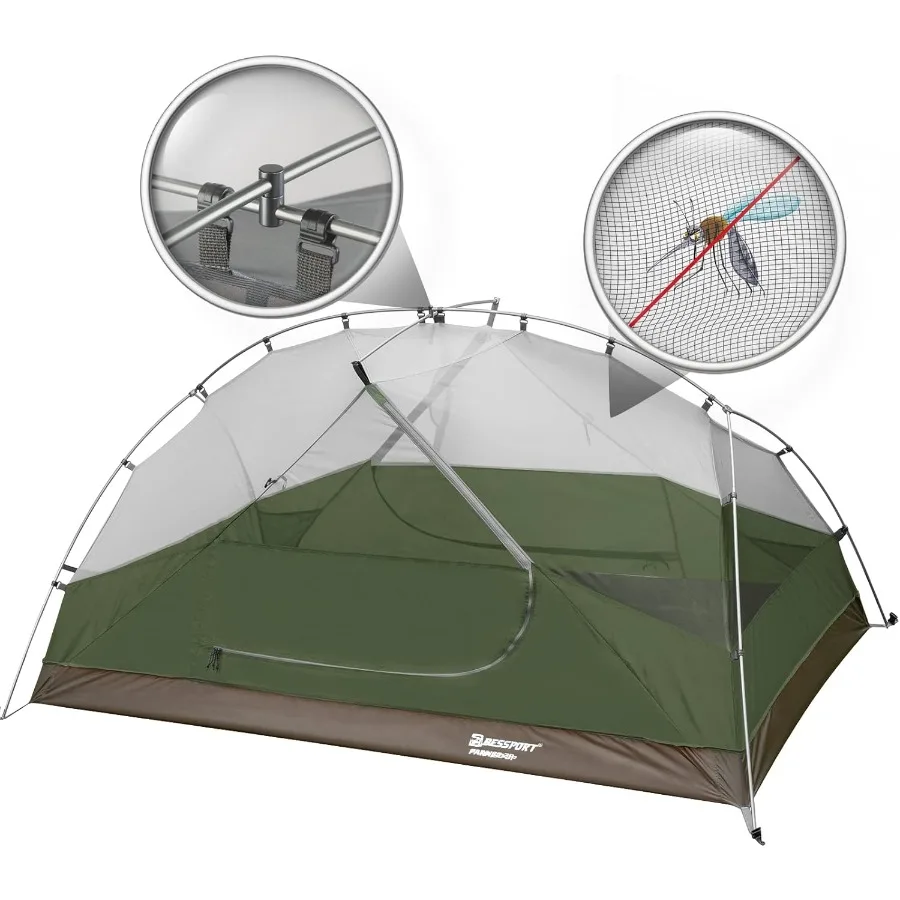 خيمة ظهر خفيفة الوزن تتسع لـ 2-3 أشخاص مع ميزات مقاومة للماء والرياح بتصميم طبقة مزدوجة مع بابين لسهولة الاستخدام #4