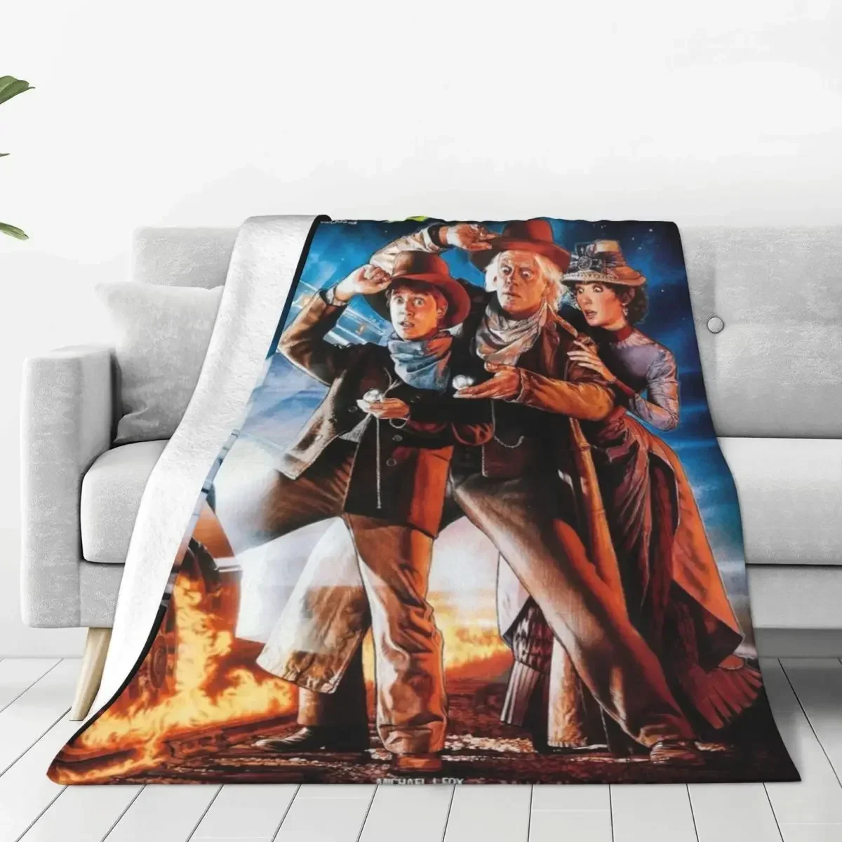 

Back To The Future Blanket Movie Fire Car Picnic Flannel Throw Blanket Soft Warm Living Room Customized Bedspread Gift
