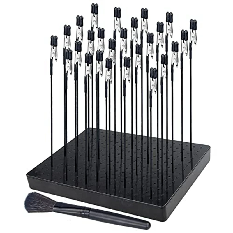 

Model Painting Stand Base (19 X 14 Holes) And 26PCS Alligator Clip Sticks Set Modeling Tools (7.87 X 5.9Inch)