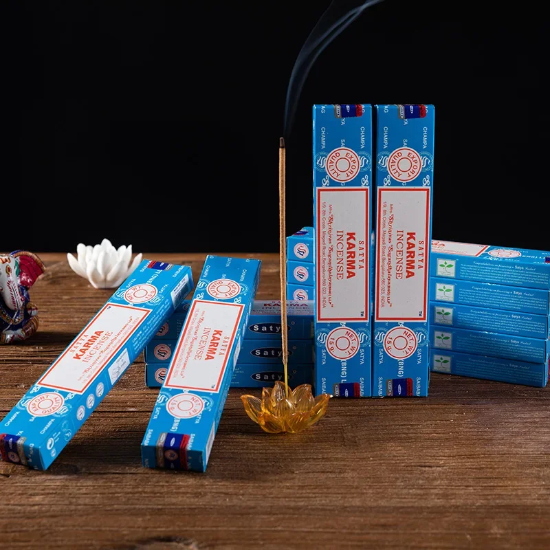 12pcs/box  Indian Incense Satya Nag Champa Line Fragrant Sai Baba Meditation Home Sandalwood Incense