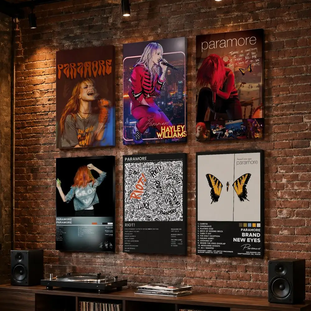 Singer P-Paramore Rock Band Framed Wall Painting Wood Framed Wall Art Print For Bedroom Living Room Hallway Office Home Decor