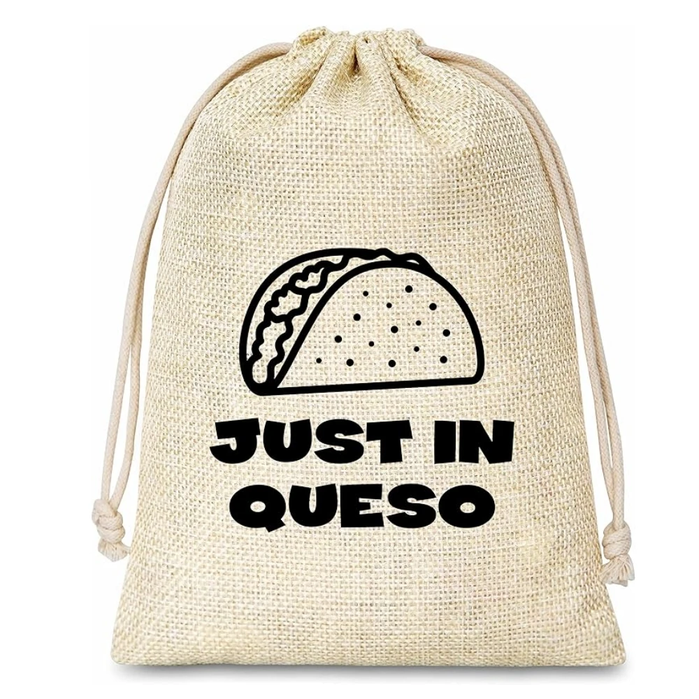 

12 Hangover Kit Gift Bags - Survival Recovery Kit - Just In Queso Themed Cotton Gift Bags With Drawstring - Fiesta Bachelorette