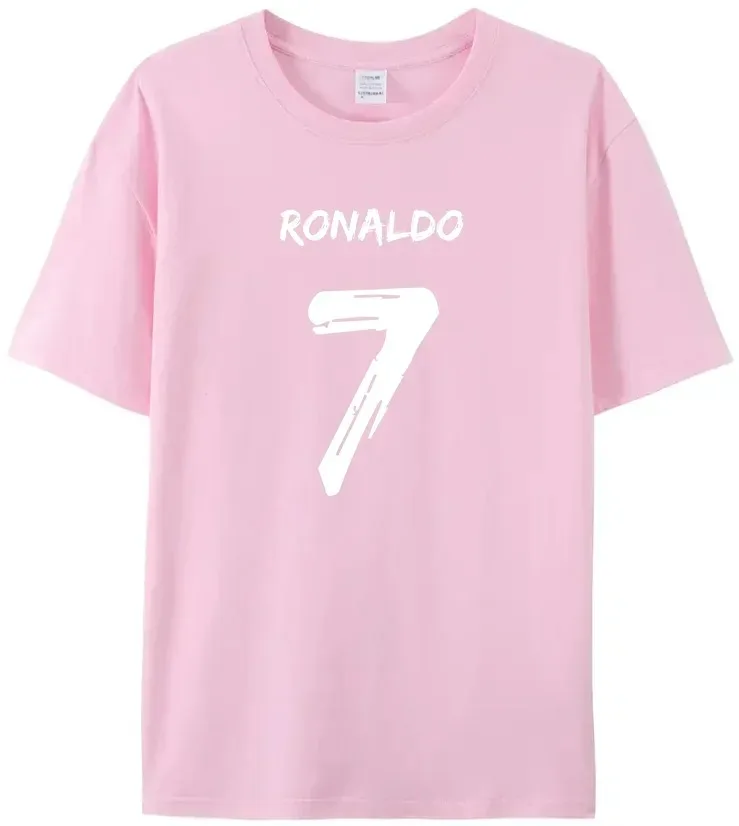 Sport Ronaldo Men\'s T-Shirt Cristiano Print Harajuku Women\'s Cotton TShirt Fashion Number 7 Unisex Streetwear Solid Color Tshirt