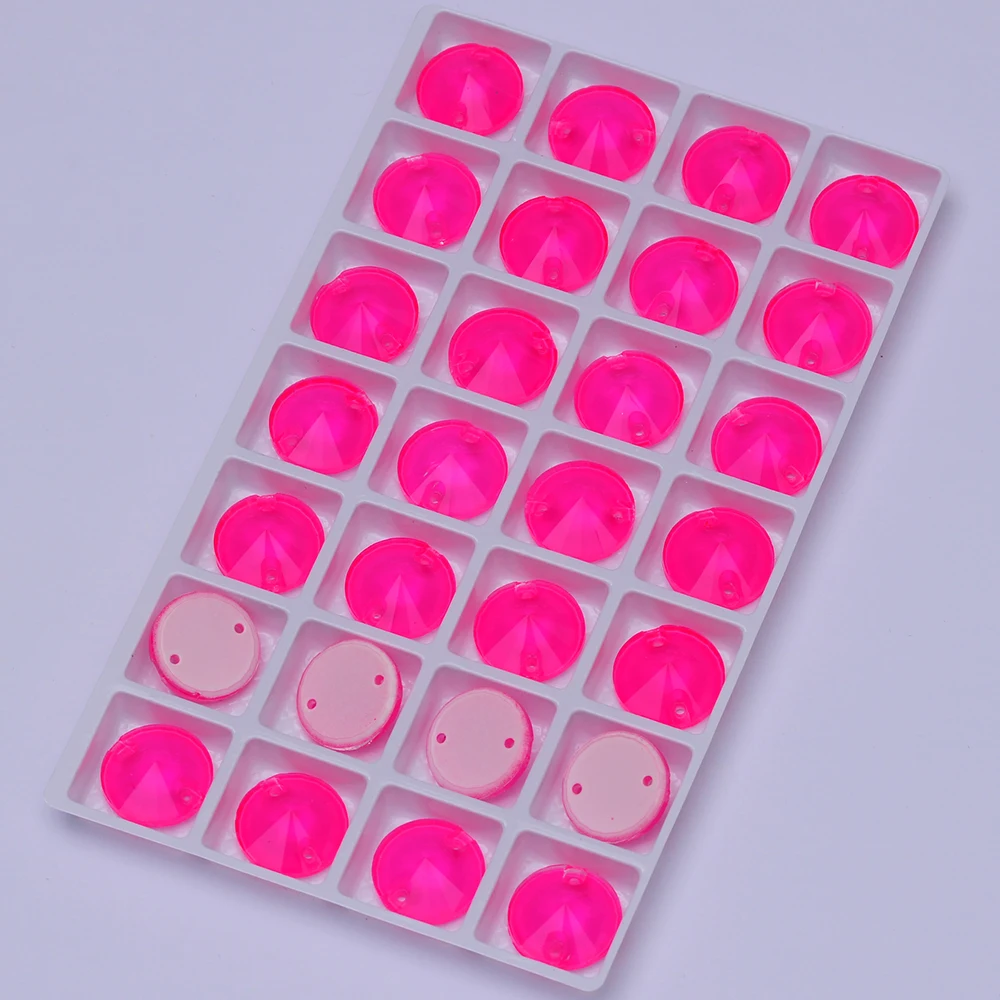 Glas K9 Neon Rivoli Neue Strass-Kanten mit Facettenschliff Aufnähbare Kristalle Flache Rückseite Steine für DIY-Kleidung – Detail 15